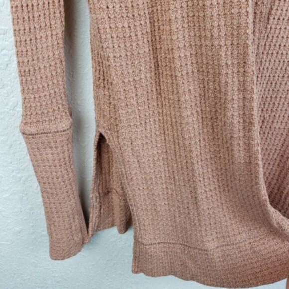 Free People Kate Thermal Tunic Top Oversized Waffle Knit size XS Bohemian - Picture 5 of 12